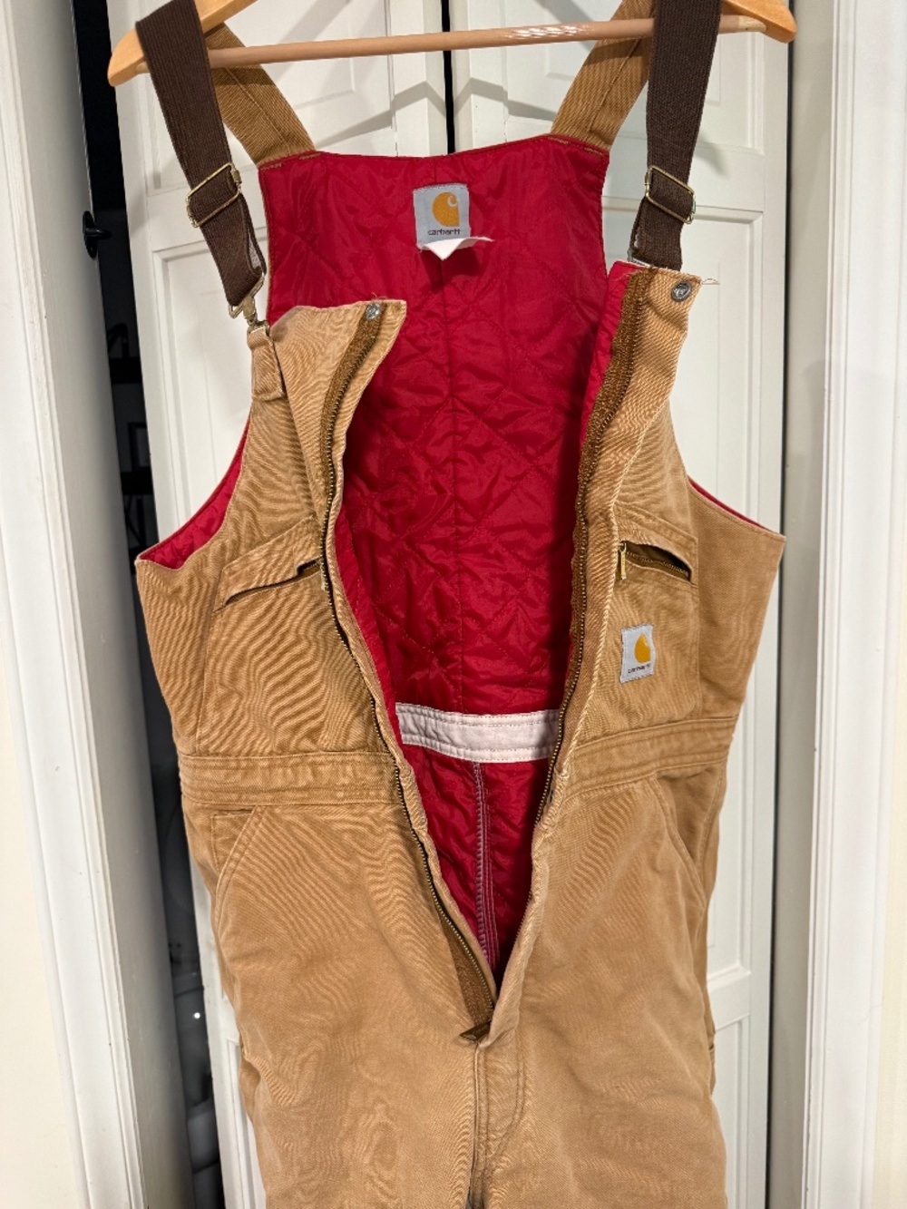 Carhartt Insulated Duck Bib Overalls Brown Estimated Medium